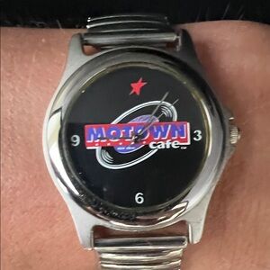 1990’s Motown Cafe Logo Unisex Wristwatch (works) Black Dial - 7” Extension Band